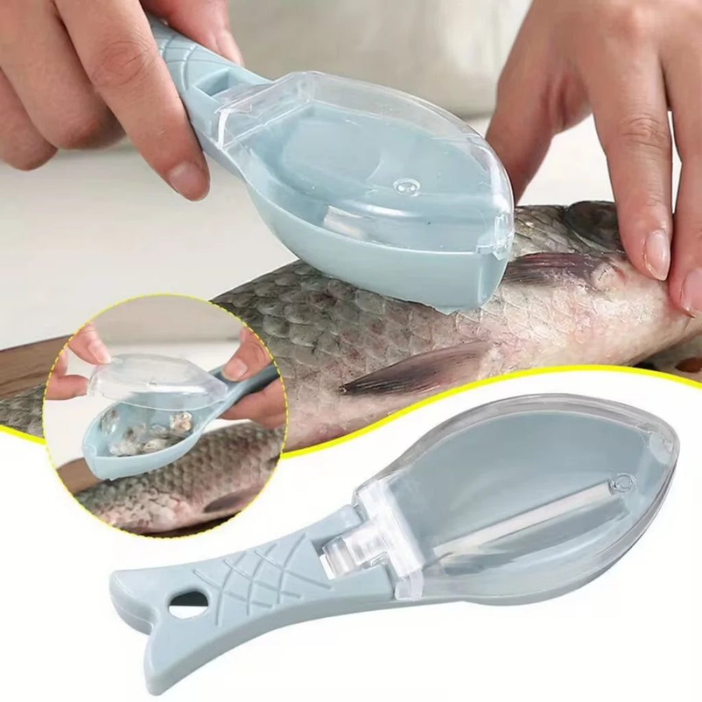 Fish Scales Graters Scraper Fish Cleaning Tool Scraping Scales Device with Cover Home Kitchen Cooking Fishing Tool Pesca Tackle