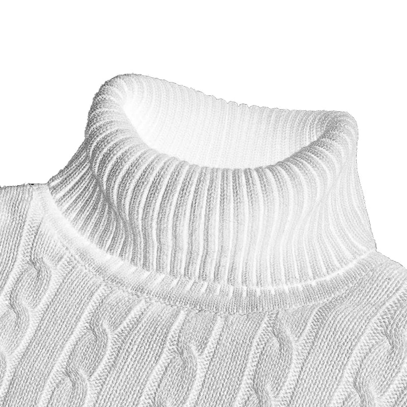 2025 New Men's High Neck Sweater Solid Color Pullover Knitted Warm Casual Turtleneck Sweatwear Woolen Mens Winter Outdoor 2028