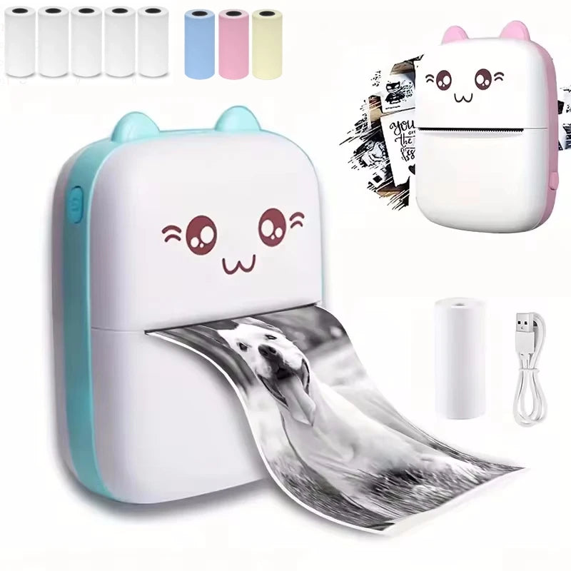 New Mini Portable Thermal Printer Print Photo Pocket Thermal Label Printer 58mm Printing Wireless Bluetooth Android iOS Printers
