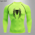 Spider Men Sports Rashgard Short Sleeves T Shirt Print Compression Running Workout Bodybuilding Quick-Dry T-Shirts