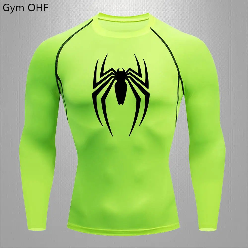 Spider Men Sports Rashgard Short Sleeves T Shirt Print Compression Running Workout Bodybuilding Quick-Dry T-Shirts