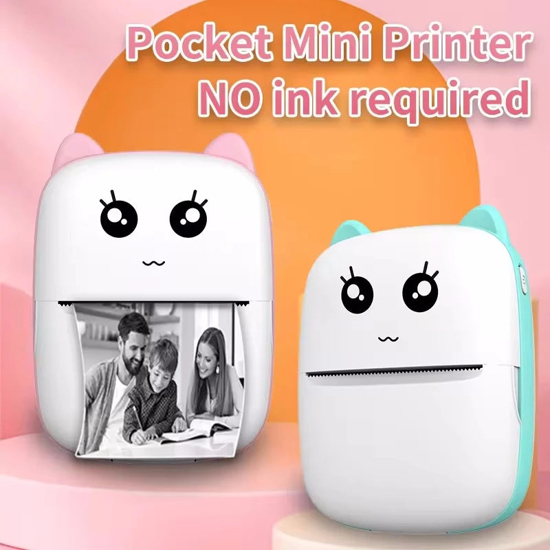 New Mini Portable Thermal Printer Print Photo Pocket Thermal Label Printer 58mm Printing Wireless Bluetooth Android iOS Printers